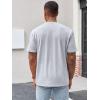 imageRuncati Mens Henley Shirt Short Sleeve Casual Button Basic Tees Slim Fit Stretch Summer T ShirtsLight Grey