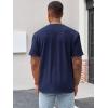 imageRuncati Mens Henley Shirt Short Sleeve Casual Button Basic Tees Slim Fit Stretch Summer T ShirtsNavy