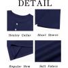 imageRuncati Mens Henley Shirt Short Sleeve Casual Button Basic Tees Slim Fit Stretch Summer T ShirtsNavy
