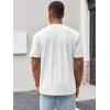imageRuncati Mens Henley Shirt Short Sleeve Casual Button Basic Tees Slim Fit Stretch Summer T ShirtsWhite