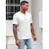 imageRuncati Mens Henley Shirt Short Sleeve Casual Button Basic Tees Slim Fit Stretch Summer T ShirtsWhite