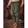 imageRuncati Mens Medieval Ankle Banded Pants Renaissance Viking Pirate Navigator Pants Lace Up Cotton Halloween TrousersArmy Green