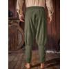 imageRuncati Mens Medieval Ankle Banded Pants Renaissance Viking Pirate Navigator Pants Lace Up Cotton Halloween TrousersArmy Green