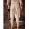 imageRuncati Mens Medieval Ankle Banded Pants Renaissance Viking Pirate Navigator Pants Lace Up Cotton Halloween TrousersBeige