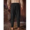 imageRuncati Mens Medieval Ankle Banded Pants Renaissance Viking Pirate Navigator Pants Lace Up Cotton Halloween TrousersBlack