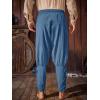 imageRuncati Mens Medieval Ankle Banded Pants Renaissance Viking Pirate Navigator Pants Lace Up Cotton Halloween TrousersBluish Gray
