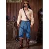 imageRuncati Mens Medieval Ankle Banded Pants Renaissance Viking Pirate Navigator Pants Lace Up Cotton Halloween TrousersBluish Gray