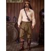 imageRuncati Mens Medieval Ankle Banded Pants Renaissance Viking Pirate Navigator Pants Lace Up Cotton Halloween TrousersBrown