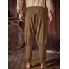imageRuncati Mens Medieval Ankle Banded Pants Renaissance Viking Pirate Navigator Pants Lace Up Cotton Halloween TrousersBrown