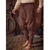 imageRuncati Mens Medieval Ankle Banded Pants Renaissance Viking Pirate Navigator Pants Lace Up Cotton Halloween TrousersCoffee