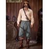 imageRuncati Mens Medieval Ankle Banded Pants Renaissance Viking Pirate Navigator Pants Lace Up Cotton Halloween TrousersDark Grey