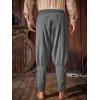 imageRuncati Mens Medieval Ankle Banded Pants Renaissance Viking Pirate Navigator Pants Lace Up Cotton Halloween TrousersDark Grey