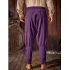 imageRuncati Mens Medieval Ankle Banded Pants Renaissance Viking Pirate Navigator Pants Lace Up Cotton Halloween TrousersFuchsia