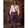imageRuncati Mens Medieval Ankle Banded Pants Renaissance Viking Pirate Navigator Pants Lace Up Cotton Halloween TrousersFuchsia