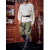 imageRuncati Mens Medieval Ankle Pants Renaissance Viking Pirate Lace Up Tapered Halloween Linen Costume TrousersArmy Green