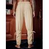 imageRuncati Mens Medieval Ankle Pants Renaissance Viking Pirate Lace Up Tapered Halloween Linen Costume TrousersBeige