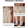 imageRuncati Mens Medieval Ankle Pants Renaissance Viking Pirate Lace Up Tapered Halloween Linen Costume TrousersBeige