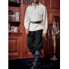 imageRuncati Mens Medieval Ankle Pants Renaissance Viking Pirate Lace Up Tapered Halloween Linen Costume TrousersBlack