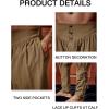 imageRuncati Mens Medieval Ankle Pants Renaissance Viking Pirate Lace Up Tapered Halloween Linen Costume TrousersBrown