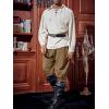 imageRuncati Mens Medieval Ankle Pants Renaissance Viking Pirate Lace Up Tapered Halloween Linen Costume TrousersBrown