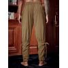 imageRuncati Mens Medieval Ankle Pants Renaissance Viking Pirate Lace Up Tapered Halloween Linen Costume TrousersBrown