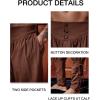 imageRuncati Mens Medieval Ankle Pants Renaissance Viking Pirate Lace Up Tapered Halloween Linen Costume TrousersCoffee