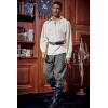imageRuncati Mens Medieval Ankle Pants Renaissance Viking Pirate Lace Up Tapered Halloween Linen Costume TrousersDark Gray