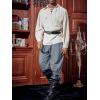 imageRuncati Mens Medieval Ankle Pants Renaissance Viking Pirate Lace Up Tapered Halloween Linen Costume TrousersGray