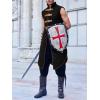 imageRuncati Mens Padded Gambeson Vest Sleeveless Aketon Armor Medieval Knight Surcoat Halloween LARP Costume DressBlack