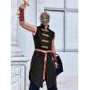 imageRuncati Mens Padded Gambeson Vest Sleeveless Aketon Armor Medieval Knight Surcoat Halloween LARP Costume DressBlack