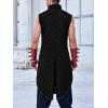 imageRuncati Mens Padded Gambeson Vest Sleeveless Aketon Armor Medieval Knight Surcoat Halloween LARP Costume DressBlack
