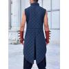 imageRuncati Mens Padded Gambeson Vest Sleeveless Aketon Armor Medieval Knight Surcoat Halloween LARP Costume DressBlue