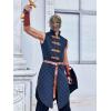 imageRuncati Mens Padded Gambeson Vest Sleeveless Aketon Armor Medieval Knight Surcoat Halloween LARP Costume DressBlue