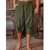 imageRuncati Mens Pirate Shorts Medieval Renaissance Banded Pants Viking Navigator Halloween CostumeArmy Green