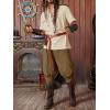 imageRuncati Mens Pirate Shorts Medieval Renaissance Banded Pants Viking Navigator Halloween CostumeBrown