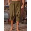 imageRuncati Mens Pirate Shorts Medieval Renaissance Banded Pants Viking Navigator Halloween CostumeBrown