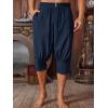 imageRuncati Mens Pirate Shorts Medieval Renaissance Banded Pants Viking Navigator Halloween CostumeNavy Blue