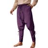 imageRuncati Mens Medieval Ankle Banded Pants Renaissance Viking Pirate Navigator Pants Lace Up Cotton Halloween TrousersFuchsia
