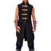 imageRuncati Mens Padded Gambeson Vest Sleeveless Aketon Armor Medieval Knight Surcoat Halloween LARP Costume DressBlack