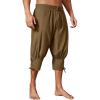 imageRuncati Mens Pirate Shorts Medieval Renaissance Banded Pants Viking Navigator Halloween CostumeBrown