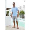 imageRuncati Mens Cotton Linen Flat Front Shorts Button Up Closure Elastic Waist Regular Fit Summer Beach ShortsGrey