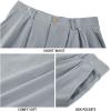 imageRuncati Mens Cotton Linen Flat Front Shorts Button Up Closure Elastic Waist Regular Fit Summer Beach ShortsGrey