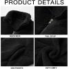 imageRuncati Mens Fuzzy Sherpa Jacket Cardigan Fleece Long Sleeve Full Zip Open Front Thermal Coat Fall Winter OutwearBlack