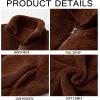 imageRuncati Mens Fuzzy Sherpa Jacket Cardigan Fleece Long Sleeve Full Zip Open Front Thermal Coat Fall Winter OutwearBrown