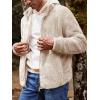imageRuncati Mens Fuzzy Sherpa Jacket Cardigan Fleece Long Sleeve Full Zip Open Front Thermal Coat Fall Winter OutwearKhaki