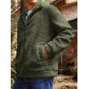 imageRuncati Mens Fuzzy Sherpa Jacket Long Sleeve Fleece Zip Up Coat Fall Winter Warm OutwearArmy Green