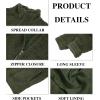 imageRuncati Mens Fuzzy Sherpa Jacket Long Sleeve Fleece Zip Up Coat Fall Winter Warm OutwearArmy Green