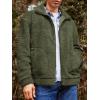 imageRuncati Mens Fuzzy Sherpa Jacket Long Sleeve Fleece Zip Up Coat Fall Winter Warm OutwearArmy Green