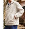 imageRuncati Mens Fuzzy Sherpa Jacket Long Sleeve Fleece Zip Up Coat Fall Winter Warm OutwearBeige