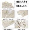 imageRuncati Mens Fuzzy Sherpa Jacket Long Sleeve Fleece Zip Up Coat Fall Winter Warm OutwearBeige